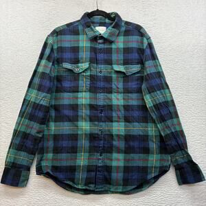 American Eagle Shirt Mens XL Green Plaid Classic Fit Flannel Button Up Casual